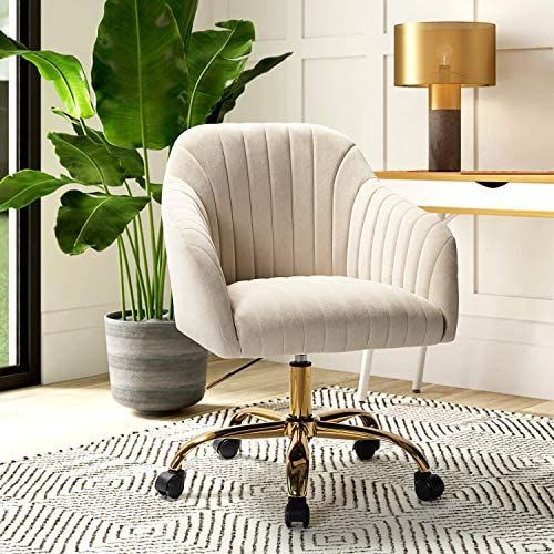 HULALA HOME Velvet Home Office Desk Chair, Modern Cute Computer Task Chair, Wheels Swivel Height ... | Amazon (US)