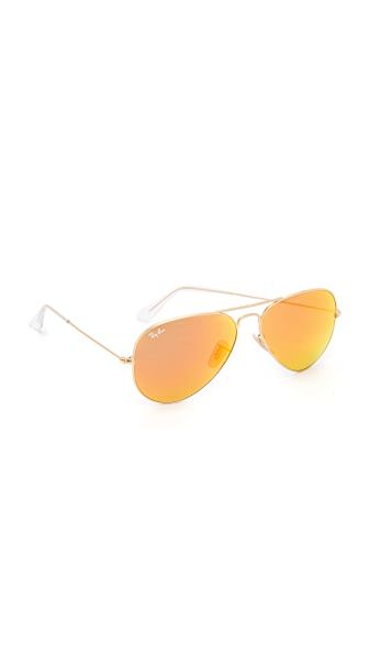 Mirrored Matte Classic Aviator Sunglasses | Shopbop
