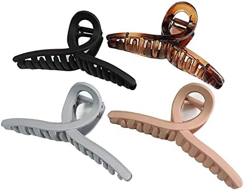 Nalodu Hair Claw Clips Large 4.3 Inch No Slip Big Matte Jaw Butterfly Clip Clamp 4 Colors for Thi... | Amazon (US)
