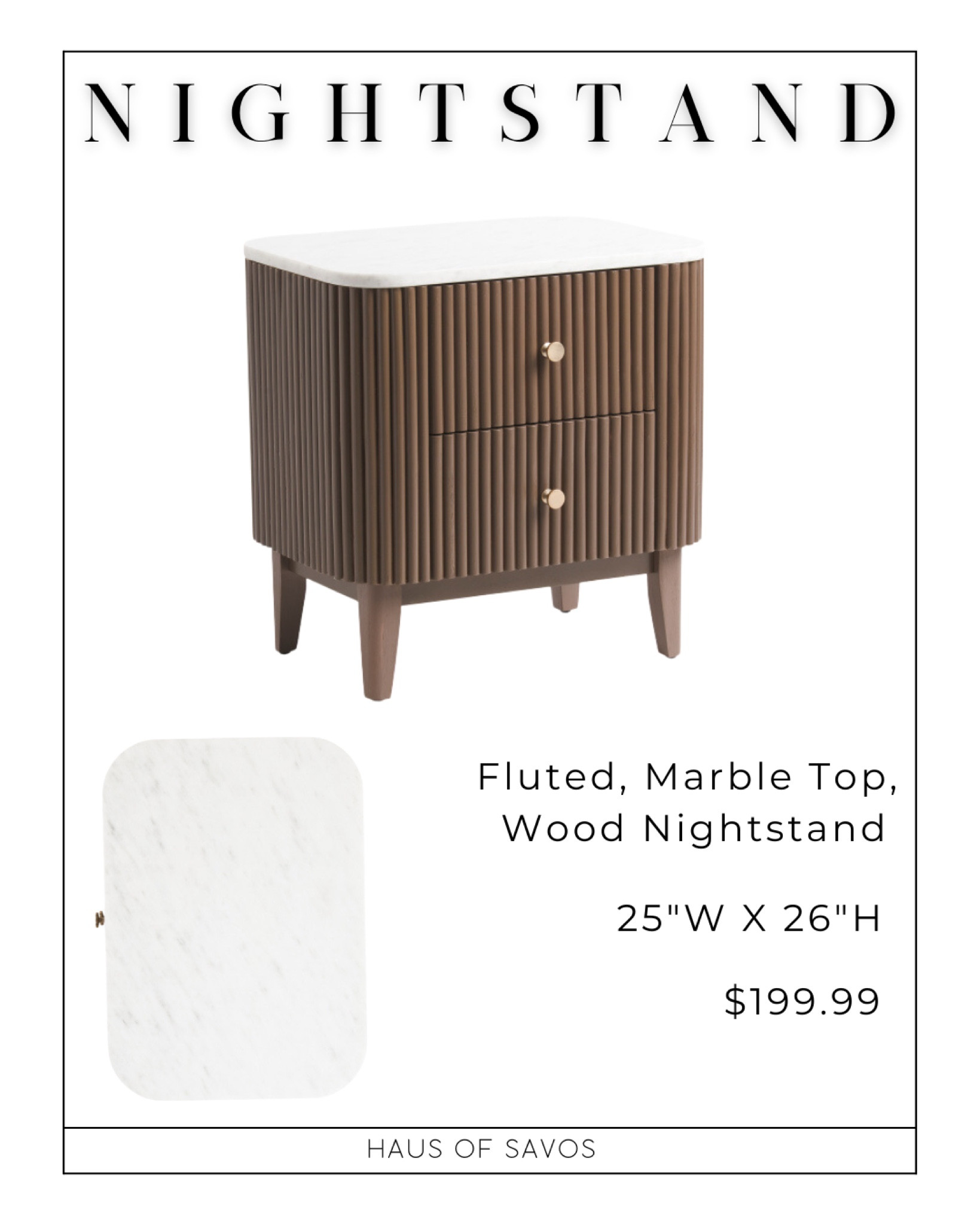 2 Drawer Marble Top Fluted Side … curated on LTK