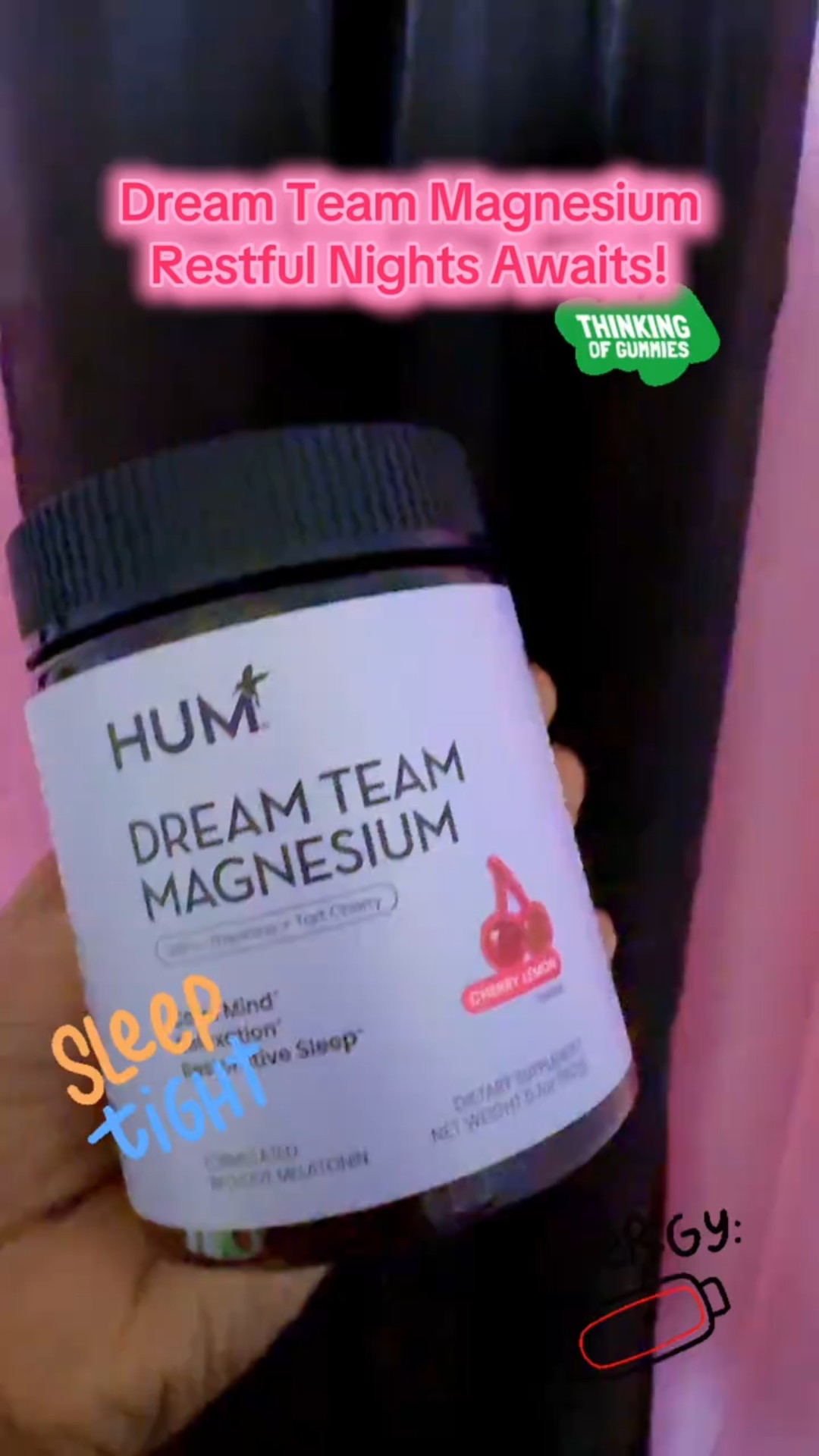 Hum Dream Team Magnesium
Bisglycinate L-Theanine Tart Cherry
Supplement for Restorative Sleep Relaxation
Cherry Lemon Flavor 5.7 oz

#LTKActive #LTKselfcare #LTKSaleAlert