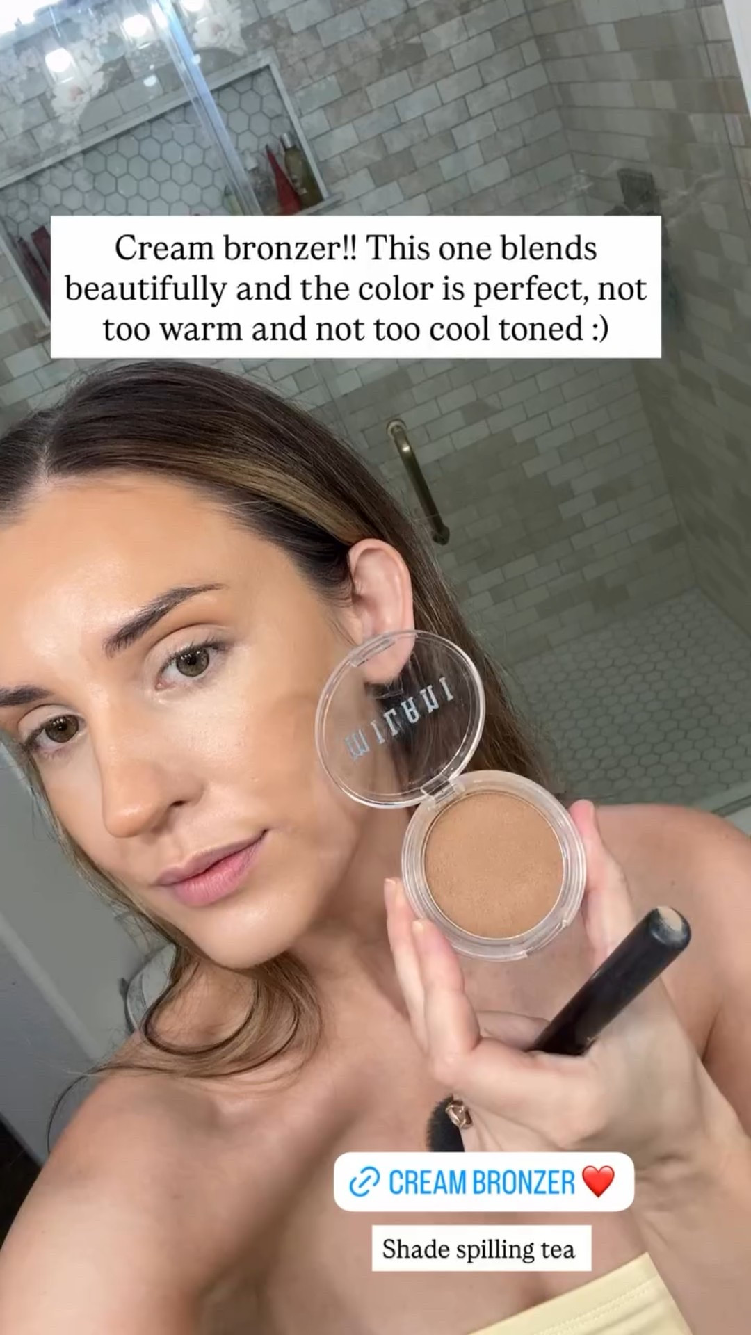 Cream bronzer!! This one blends beautifully and the color is perfect, not too warm and not too cool toned :) Shade spilling tea