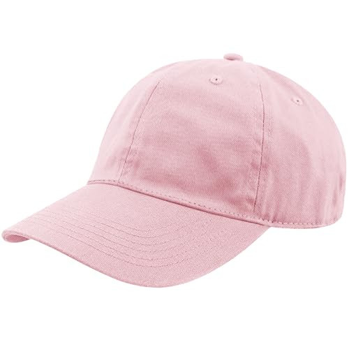 Unisex Classic Baseball Cap | Low Profile Soft Top Unstructured Cotton Baseball Cap | Adjustable Size Buckle for Women Men - Light Pink | Amazon (US)