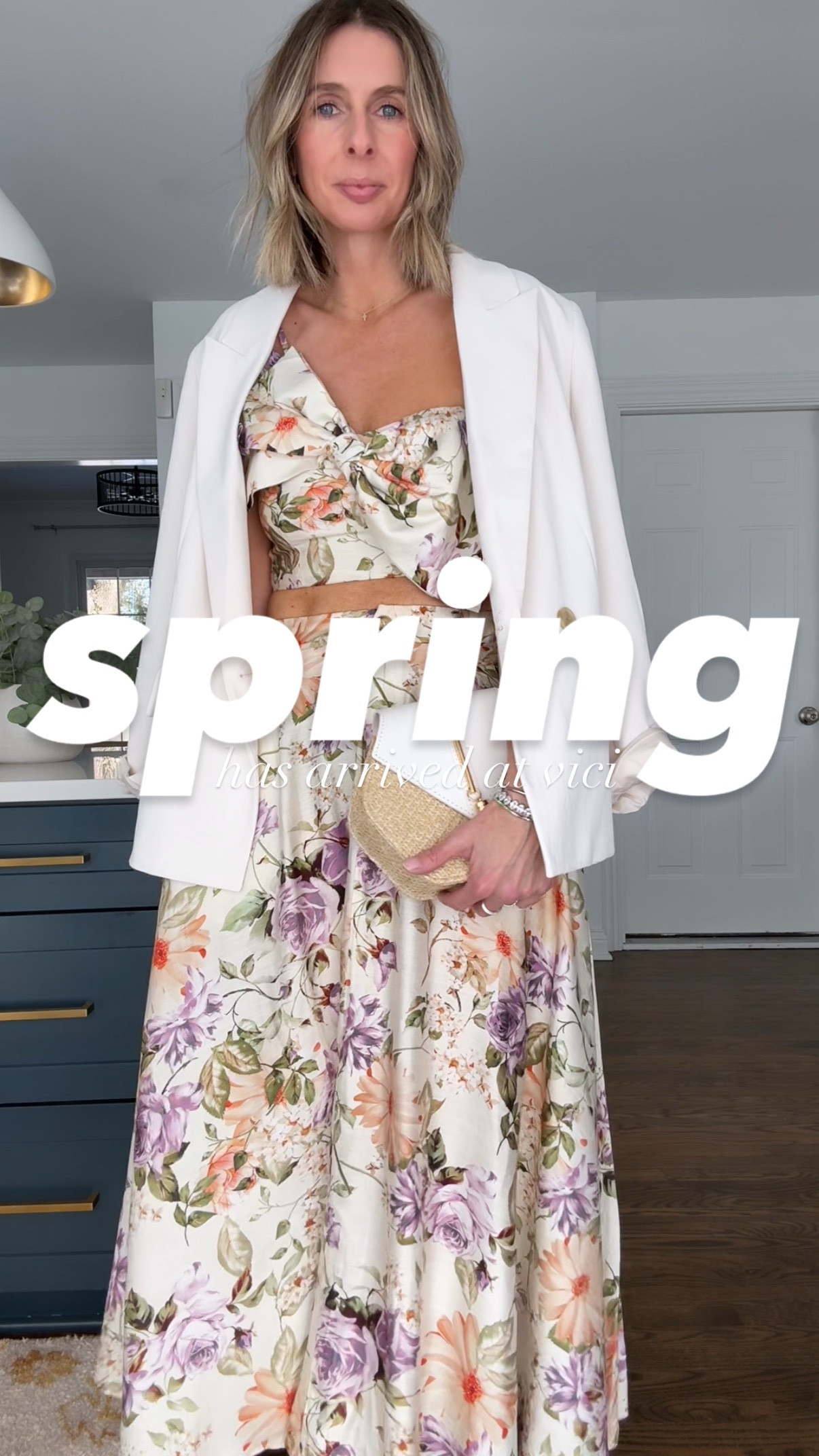 spring has arrived over at vici! aaannnnd, i got you 30% off with code LAURASAVE30. 🌸 

linking this insane set, and a few other pieces i have my eye on!! 

sizing…
floral set small - a little tight on me
blazer - small. runs oversized
shoes are zara last season, linked some similar.

soooo, how about this beautiful floral number for easter or a spring wedding?! 

#effortlessstyle #styleover40 #vici #springoutfit #easteroutfit #springstyle #vicicollection 

effortless style + daily outfit inspo for over 40s. are you trying to rediscover your style, i got you. want to elevate your everyday looks, i got you. want easy, effortless style, i got you! come follow me @houseofmagpye 🫶

spring set, easter outfit, spring style, spring wedding, florals for spring, vici collection. 

#LTKWatchNow #LTKWedding #LTKOver40