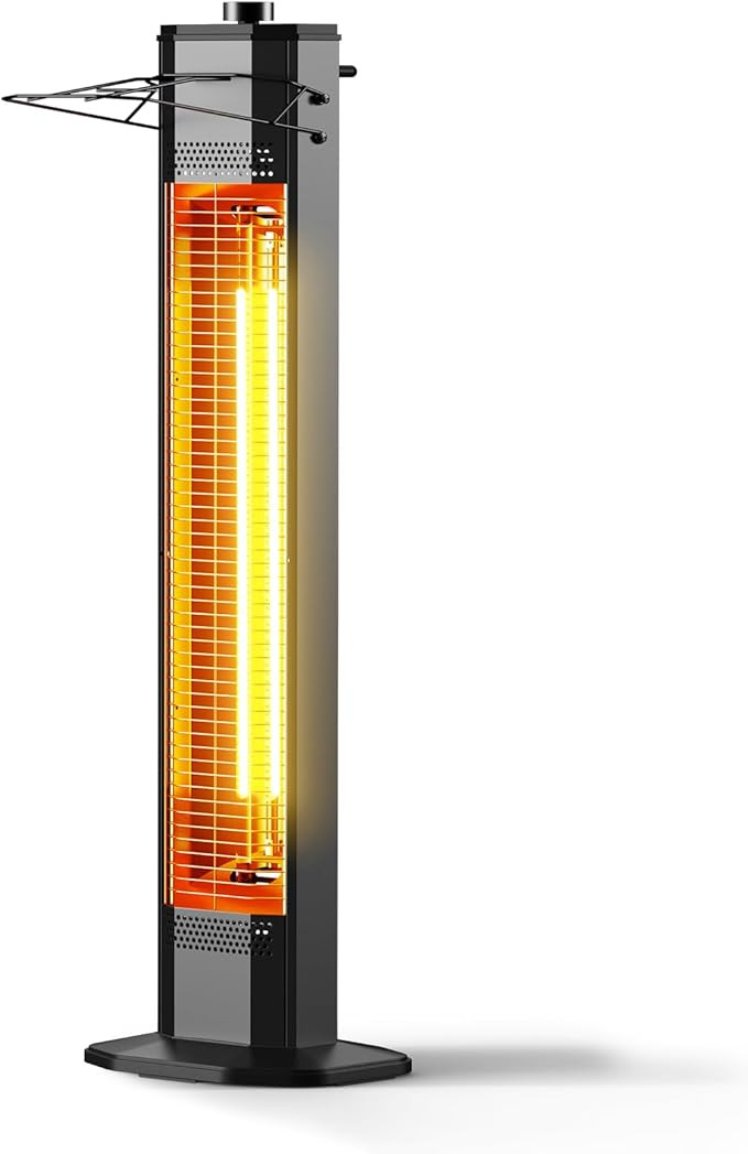 Outdoor Electric Patio Heater, 34-inch 1500W Infrared Tower Heater with Instant Heating, Tip-Over... | Amazon (US)