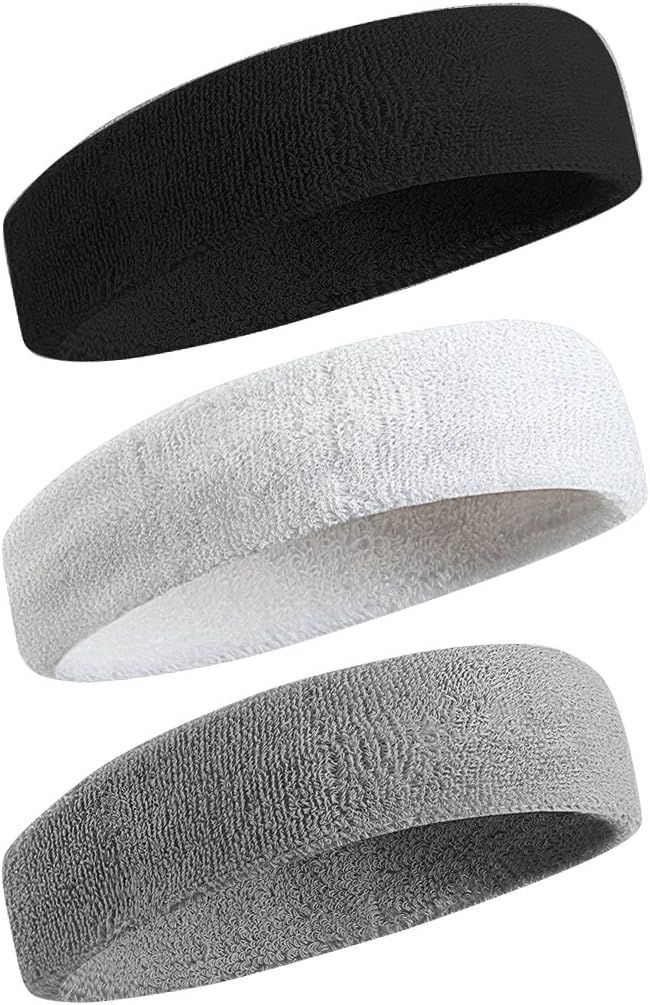BEACE Sweatbands Sports Headband for Men & Women - Moisture Wicking Athletic Cotton Terry Cloth S... | Amazon (US)