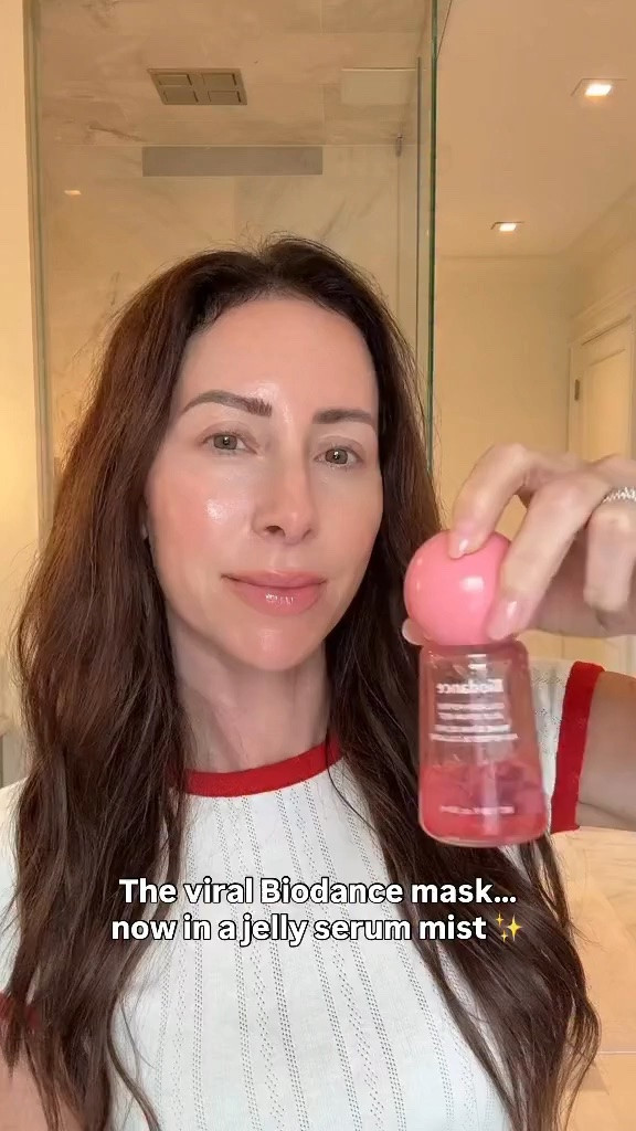 The viral Biodance mask… but on the go ✨

I’m 41 and I’m an esthetician, so I’m always looking for products that give that hydrated, bouncy glow.

If you love the viral Biodance mask, they just came out with a jelly serum mist version and it gives a really similar glowy, plump “glass skin” look.

It’s basically a quick mist version you can use throughout the day, before makeup, or throw in your bag while traveling.

What’s cool is you can actually use it two ways:
• Spray close for a concentrated jelly serum
• Spray farther away for a fine glow mist

There are also two versions:
💗 Pink = collagen peptides for instant plump + glow
💜 Purple = caviar PDRN for deeper nourishment + recovery

I love the jelly-to-mist texture. It leaves your skin looking fresh, dewy, and glowy.

💬Comment JELLY and I’ll send you the links ✨

#esthetician #glassskin #kbeauty #glowyskin #skincaretips

glowy skin, glass skin makeup, korean skincare, beauty over 40, hydrated skin, skincare routine, collagen skincare, dewy skin, esthetician approved, skincare over 40

#LTKOver40 #LTKBeauty #LTKU