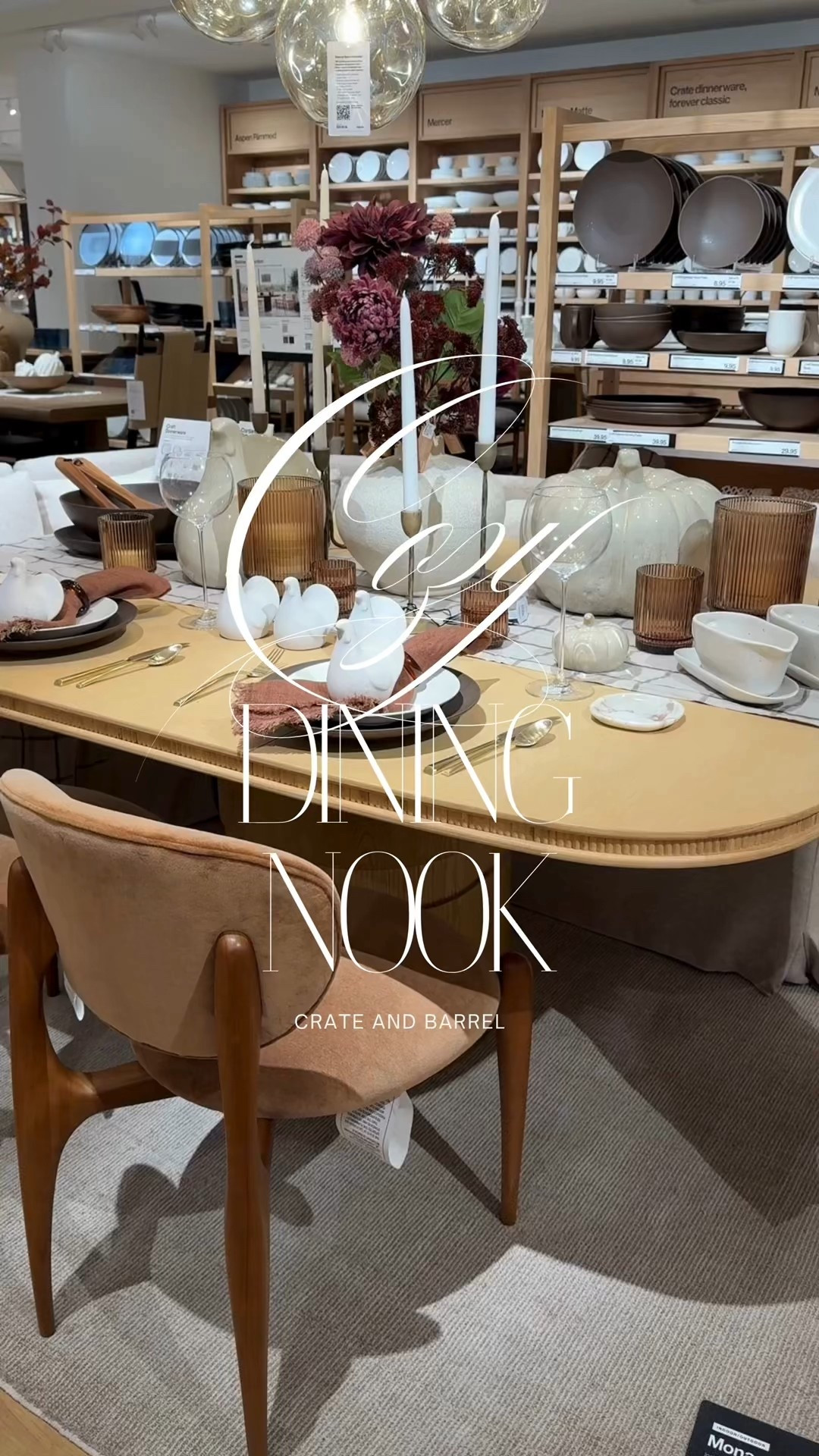 Transform your dining space into the coziest corner of your home this season! 🤎 This Crate & Barrel dining nook is all about warmth and texture — from the natural wood table to the soft banquette seating, rich velvet chairs, and new fall tablescape decor that ties it all together. 🍁🍽️🥂 A modern classic look that feels inviting yet elevated — perfect for hosting fall gatherings or enjoying slow weekend mornings. Linked the full setup and a few similar pieces so you can recreate the look! ✨ #DiningNook #BreakfastNook #CozyDiningSpace

#LTKSaleAlert #LTKStyleTip #LTKHome