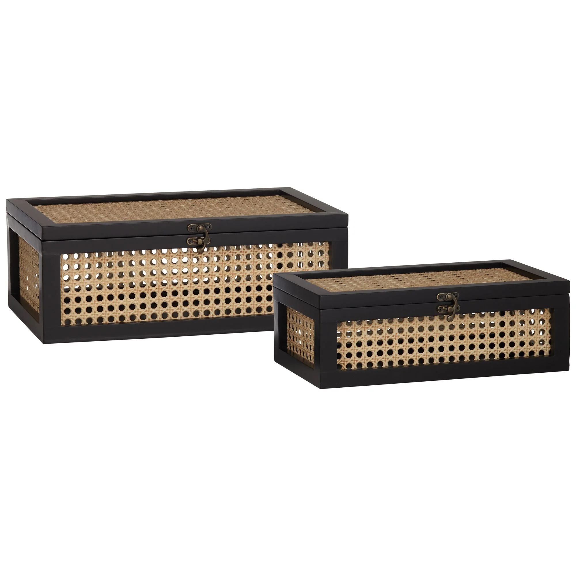 Kensington Hill Jamboree Black Wood and Mesh Decorative Boxes Set of 2 | Walmart (US)