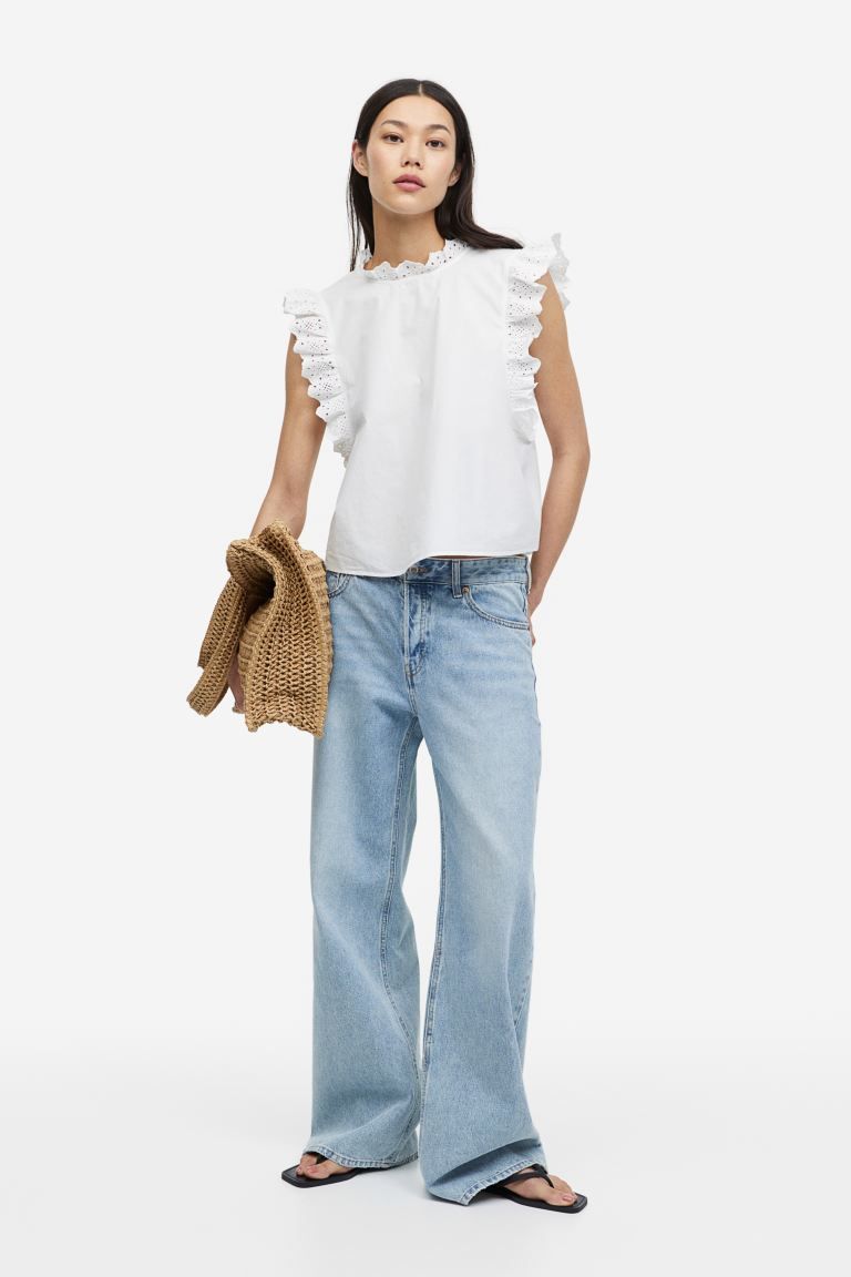 Blouse with Eyelet Embroidery | H&M (US)