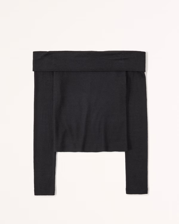 Women's Long-Sleeve Cozy Off-The-Shoulder Top | Women's New Arrivals | Abercrombie.com | Abercrombie & Fitch (US)