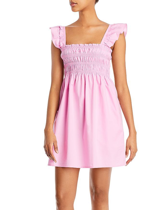 FRENCH CONNECTION Isla Smocked Poplin Flutter Sleeve Dress Women - Bloomingdale's | Bloomingdale's (US)