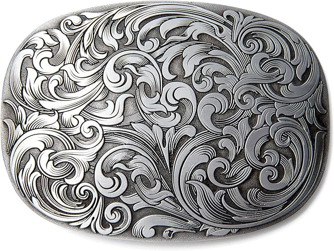Antique Copper Engraved Floral Belt Buckle - Stylish, Heavy-Duty, Vintage Western Accessory Coppe... | Amazon (US)