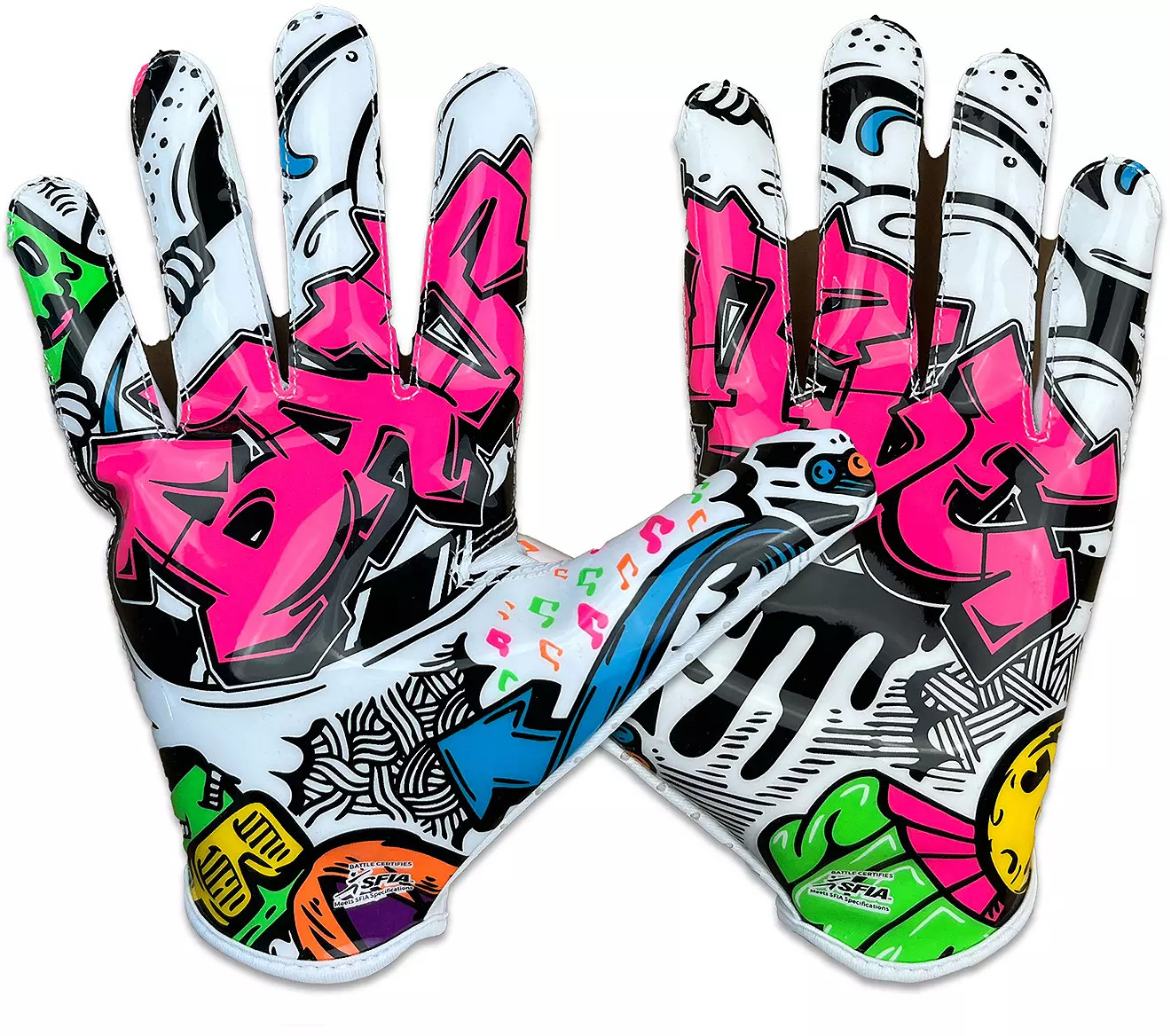 Battle Youth Doom Speed Receiver Football Gloves - Graffiti | DICK'S Sporting Goods