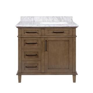 Home Decorators Collection Sonoma 36 in. W x 22 in. D x 34 in. H Bath Vanity in Almond Latte with... | The Home Depot