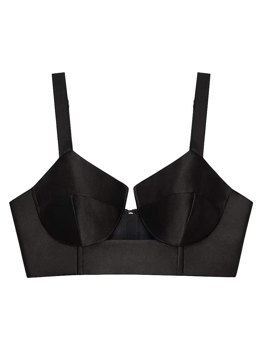 Women's Bra Top in Satin - Black - Size 12 | Saks Fifth Avenue