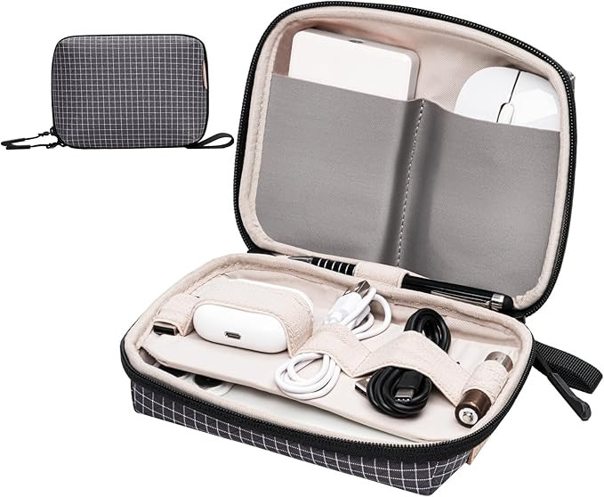 SIMTOP Electronics Organizer Cord Organizer Travel, Small Tech Bag for Cords, Chargers, Power Ban... | Amazon (US)