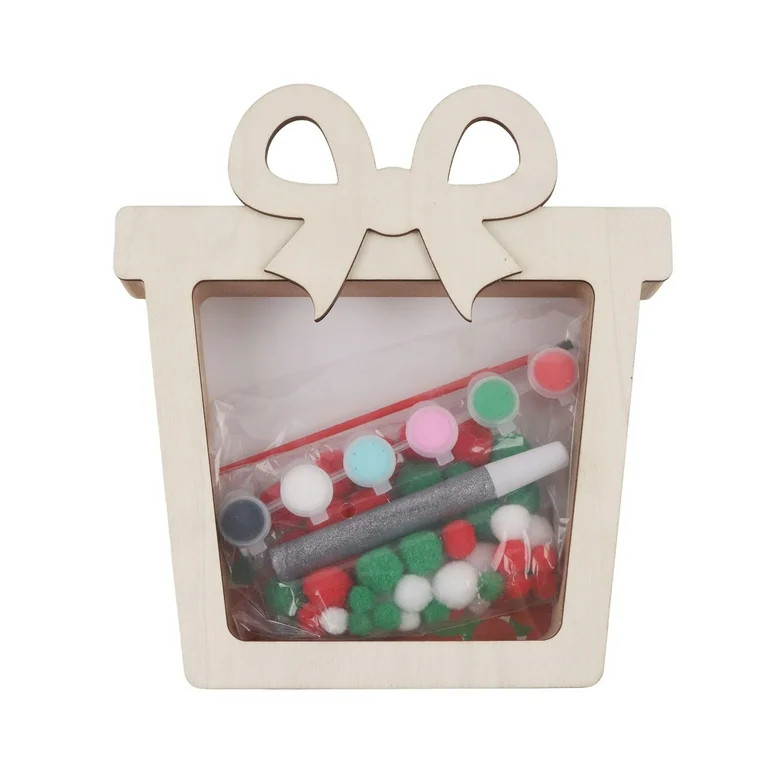 Holiday Time Fillable Present and Paint Kit, 8.5 x 9.17 x 1.26 Inch, Wooden Decoration, Unisex, H... | Walmart (US)