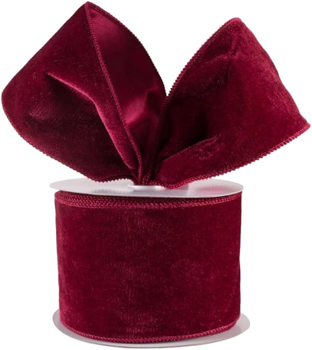 Christmas Velvet Wired Ribbon, Velvet with Satin, 10 Yards, for Gift Wrapping, Tree Decoration, C... | Amazon (US)