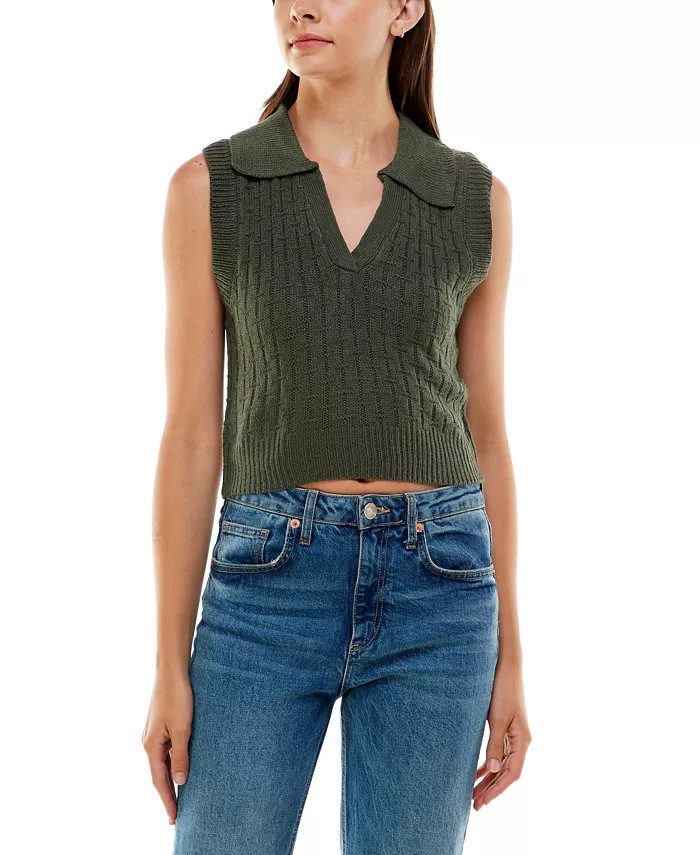 Ultra Flirt Juniors' Textured Sweater Vest & Reviews - Sweaters - Juniors - Macy's | Macys (US)