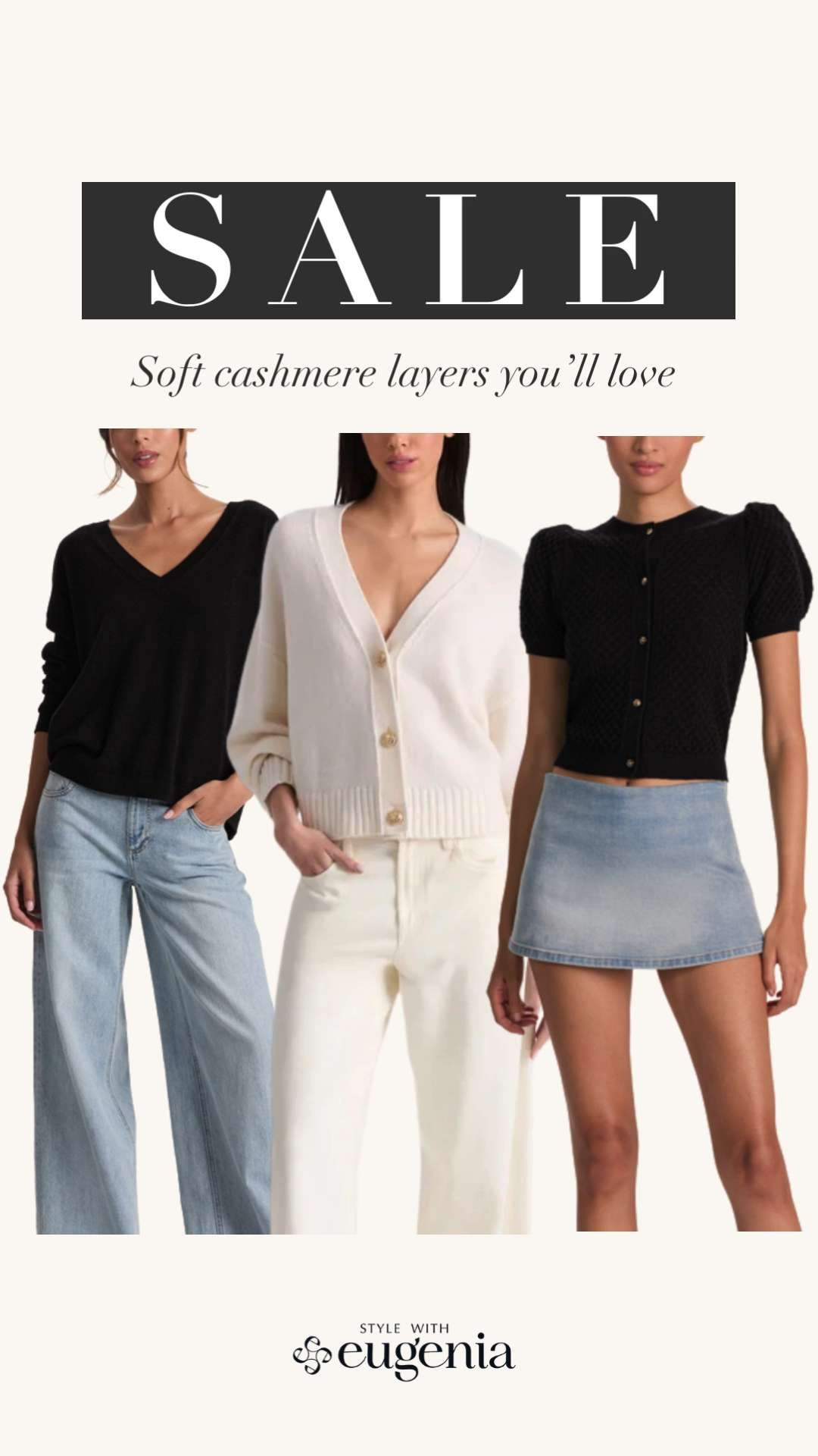 Soft, timeless, and endlessly wearable 🤍These cashmere layers are perfect for everyday looks—easy to dress up or down and now marked down. Shop the cashmere sale while it lasts. 

 #LTKGiftGuide #LTKHoliday #LTKootd