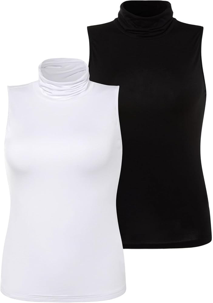 Verdusa Women's Sleeveless High Turtleneck Fitted Tank Top | Amazon (US)