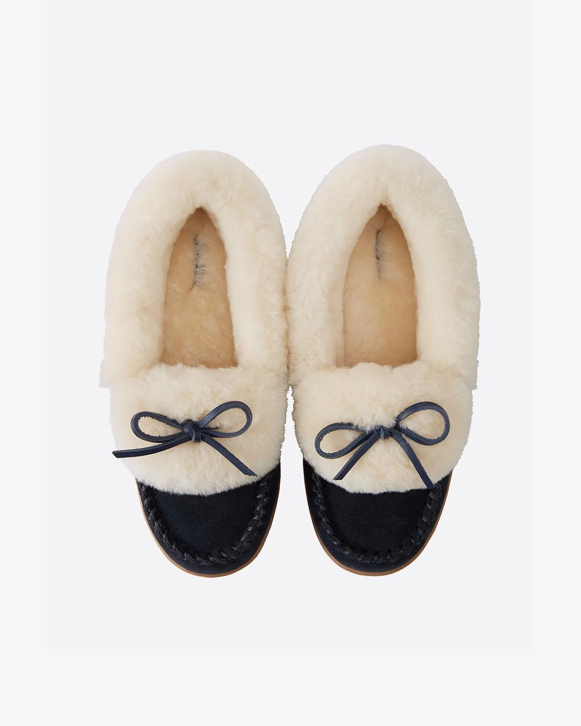 Shearling Slippers in Navy | Draper James (US)