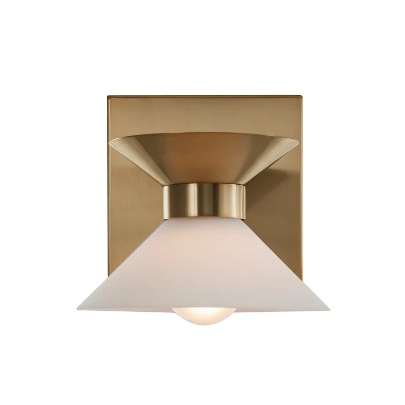 Hosie 1 - Light Dimmable Brushed Brass Armed Sconce | Wayfair North America