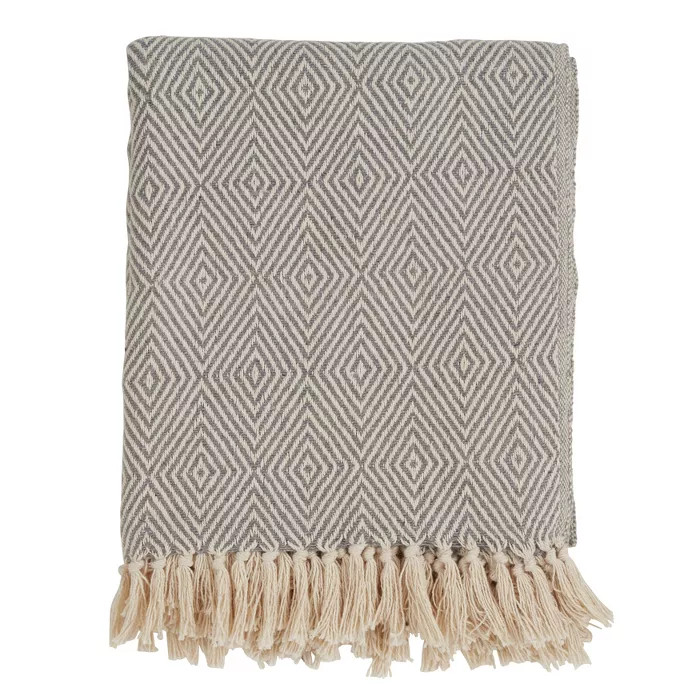 50"x60" Soft Cotton Diamond Weave Throw Blanket - Saro Lifestyle | Target