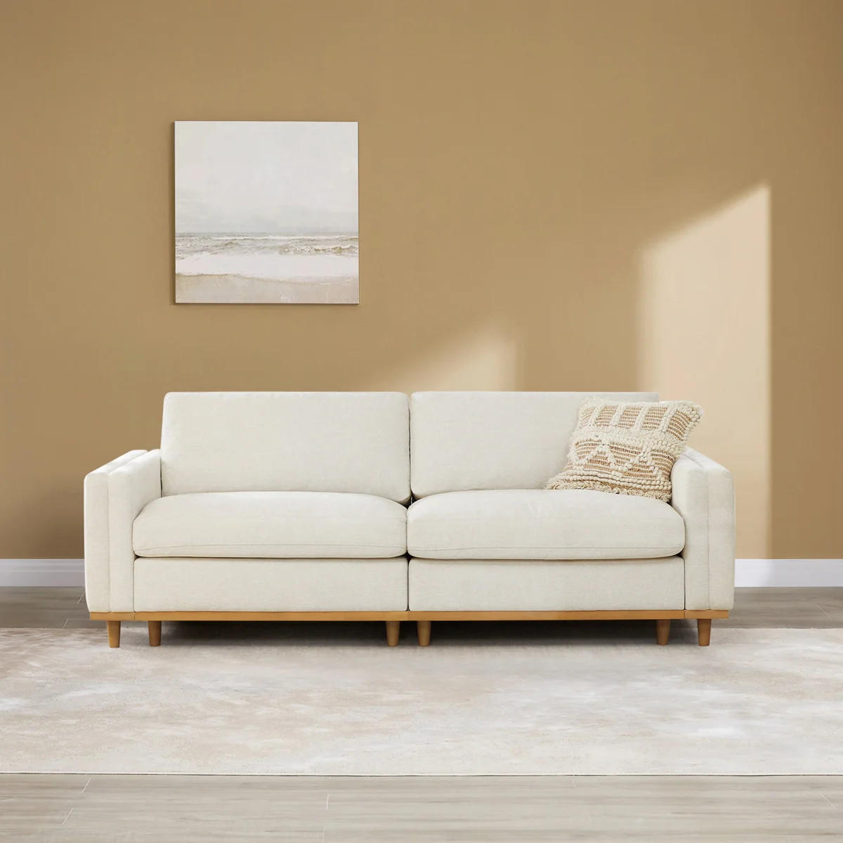 Laima 82.6" W 2-Piece Polyester Upholstered Loveseat with Solid Wood Legs | Wayfair North America