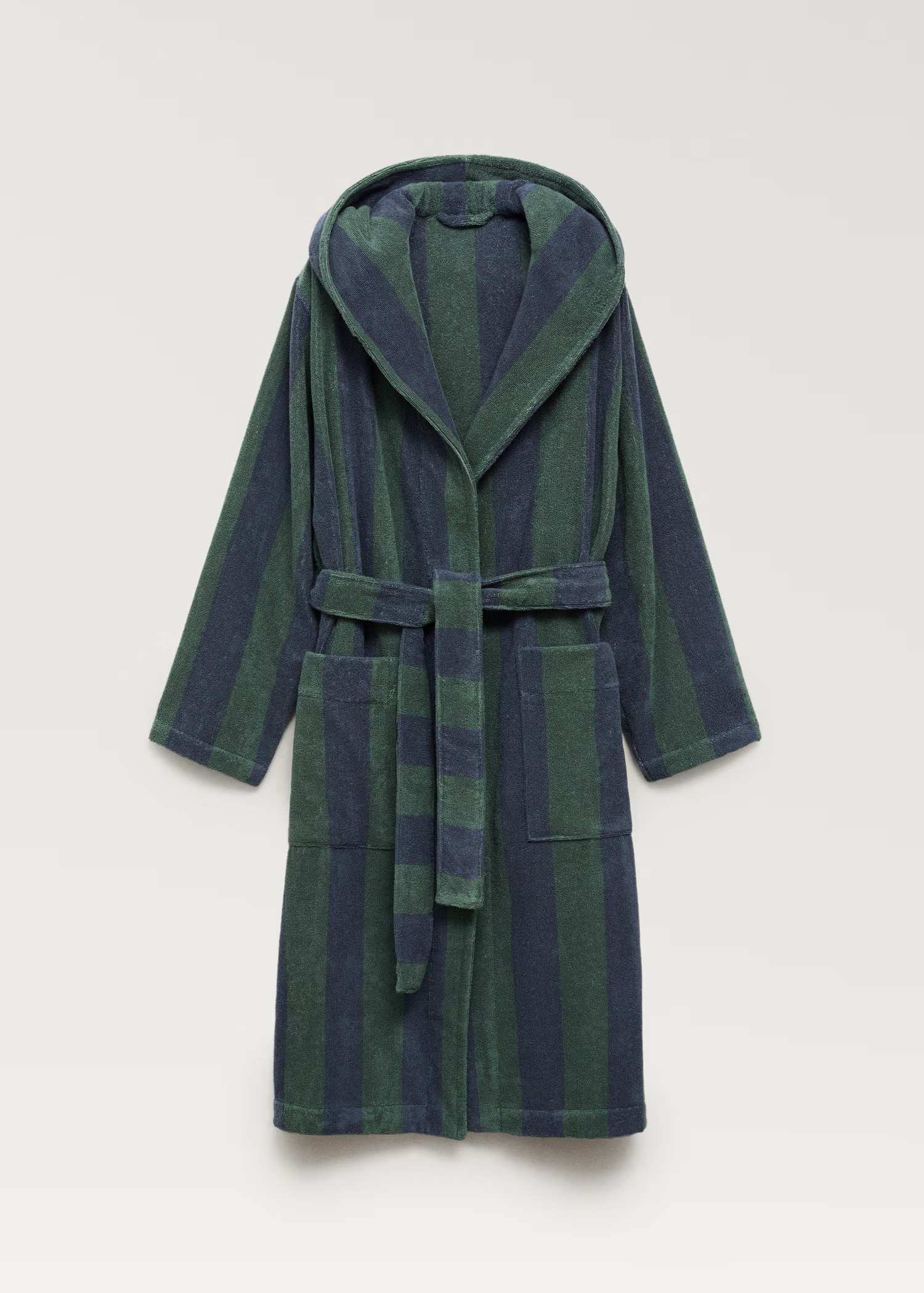 Two-tone striped bathrobe - Home | MANGO United Kingdom | MANGO (UK)