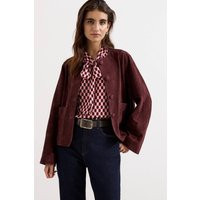 Phase Eight Women's Madison Suede Long Sleeve Jacket in Maroon | Size: 14 | Debenhams UK