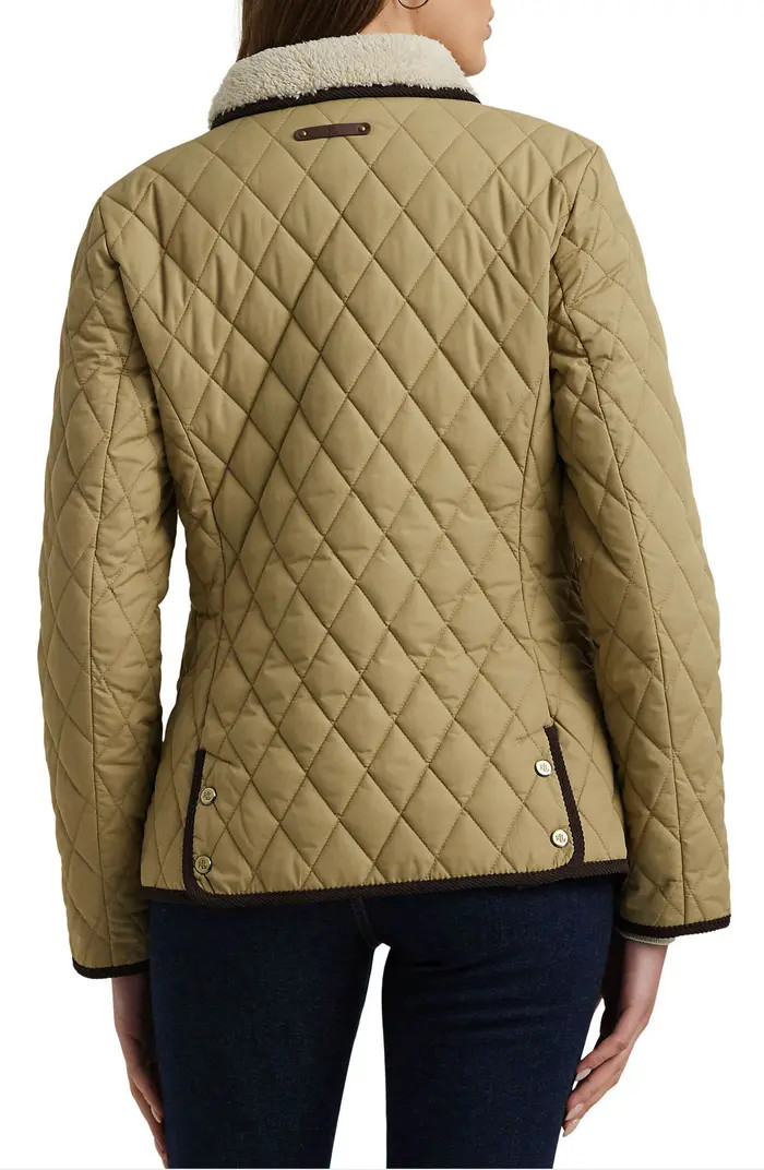 Quilted Faux Shearling Collar Jacket | Nordstrom