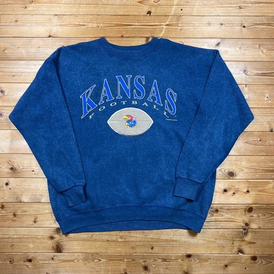 Vintage 90s Kansas University Jayhawks Embroidered Sweatshirt XL Blue   | eBay | eBay US