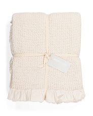 Made In Portugal Waffle Coverlet With Ruffle | Marshalls