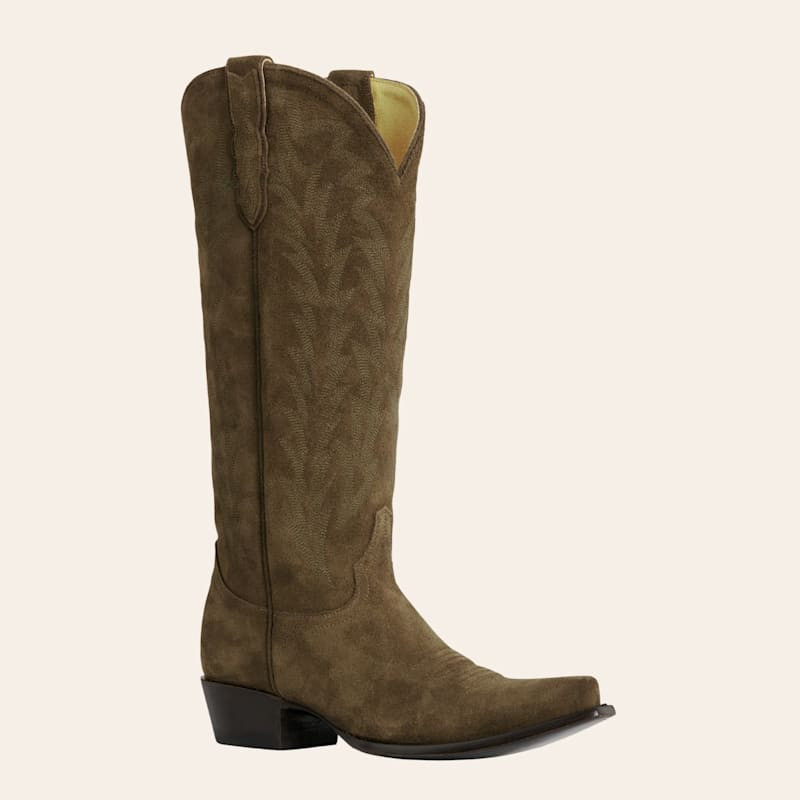 JRC & Sons Women’s Whitney Olive Suede Snip Toe Cowboy Boots | Cavender's