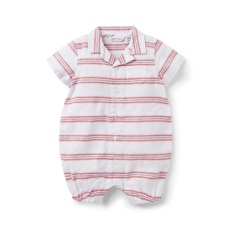 Baby Striped Linen Romper | Janie and Jack
