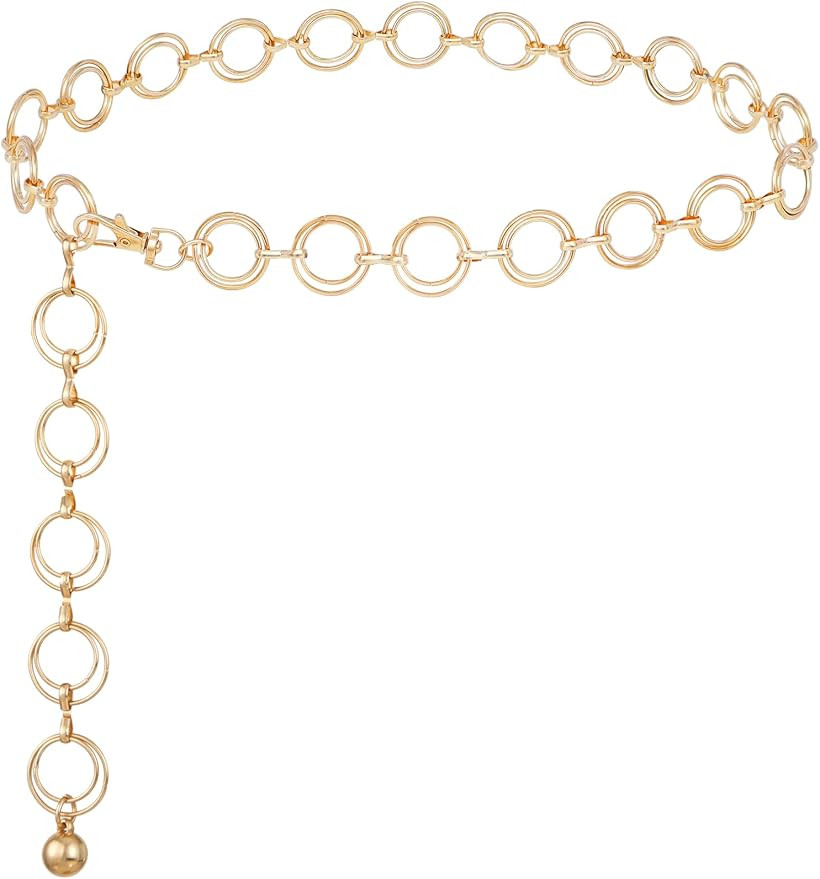 FIORETTO Chain Belt for Women Metal Waist Chain Fashion Multilayer Chain Belts for Dress | Amazon (US)