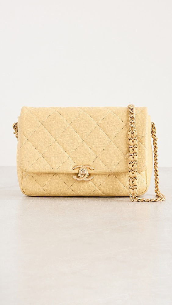 What Goes Around Comes Around Chanel Yellow Caviar Melody Flap Small Bag | Shopbop | Shopbop