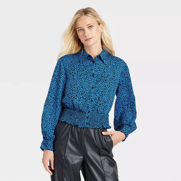 Women's Bishop Long Sleeve Button-Down Shirt - Who What Wear™ | Target