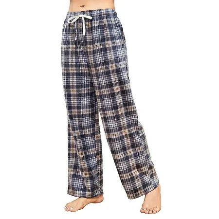 U2SKIIN Women Fleece Pajama Pants Comfy Plaid PJ Bottoms For Women with Pockets Soft Warm（Grey-yellow Plaid Medium） | Walmart (US)