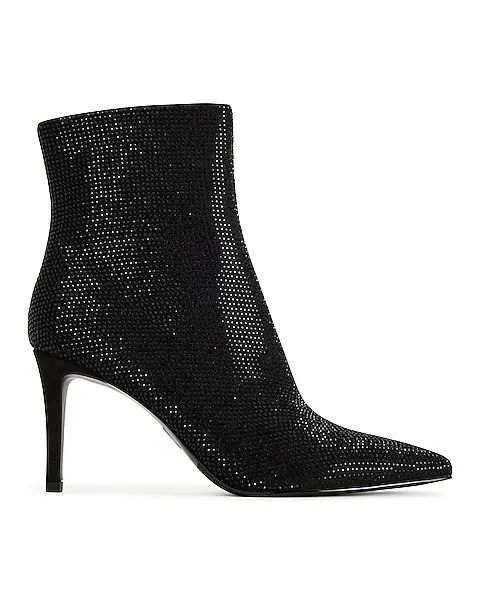Rhinestone Thin Heeled Ankle Booties | Express