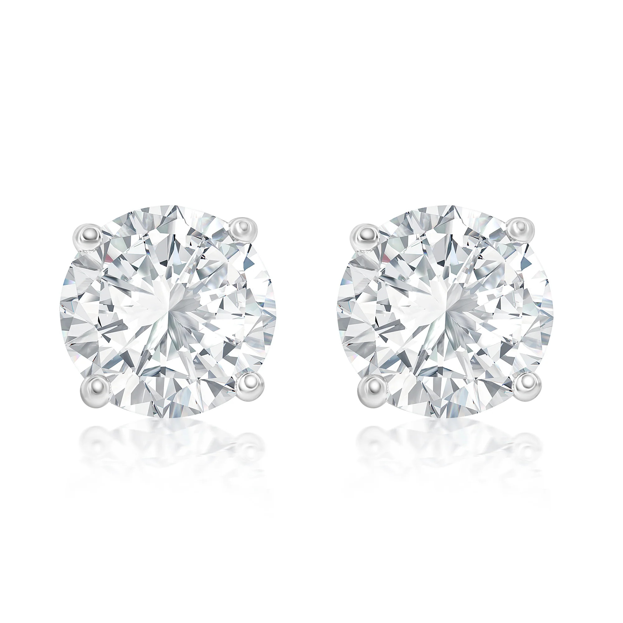 Suzy Levian Sterling Silver Round-Cut Cubic Zirconia Earring Studs 8mm | SUZY LEVIAN