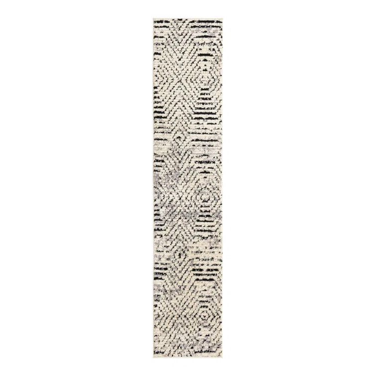 Tharon Geometric Area Rug in Black/White | Wayfair North America