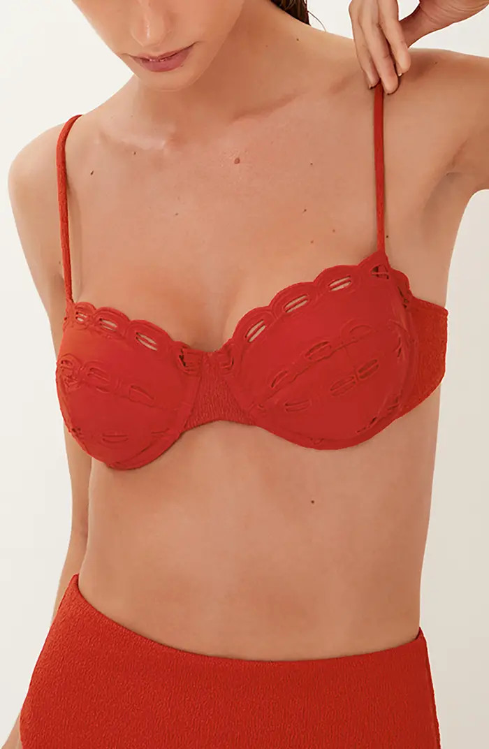Naya Nissi Cotton Eyelet Underwire Bikini Top | Nordstrom