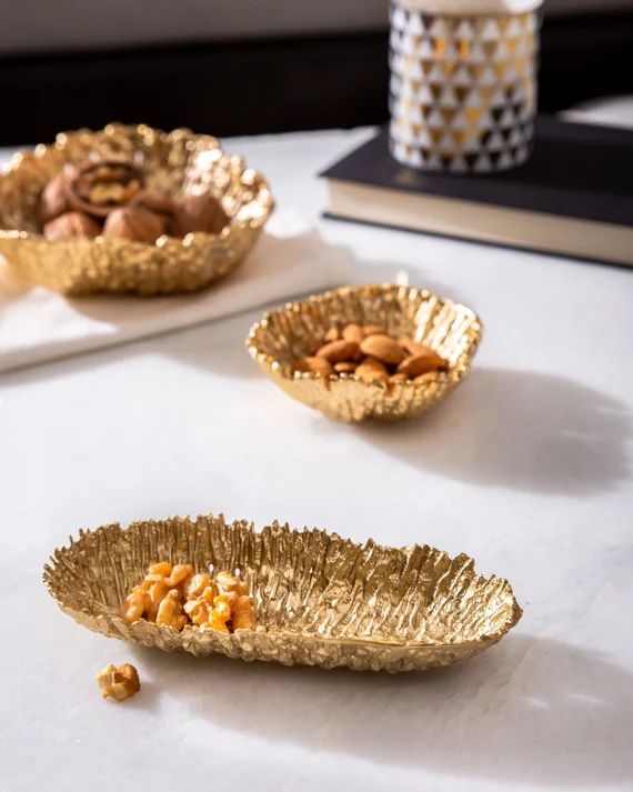 Heirloom Bowl Elongated Gold Nut Bowl Bras Trinket / Jewelry | Etsy | Etsy (US)