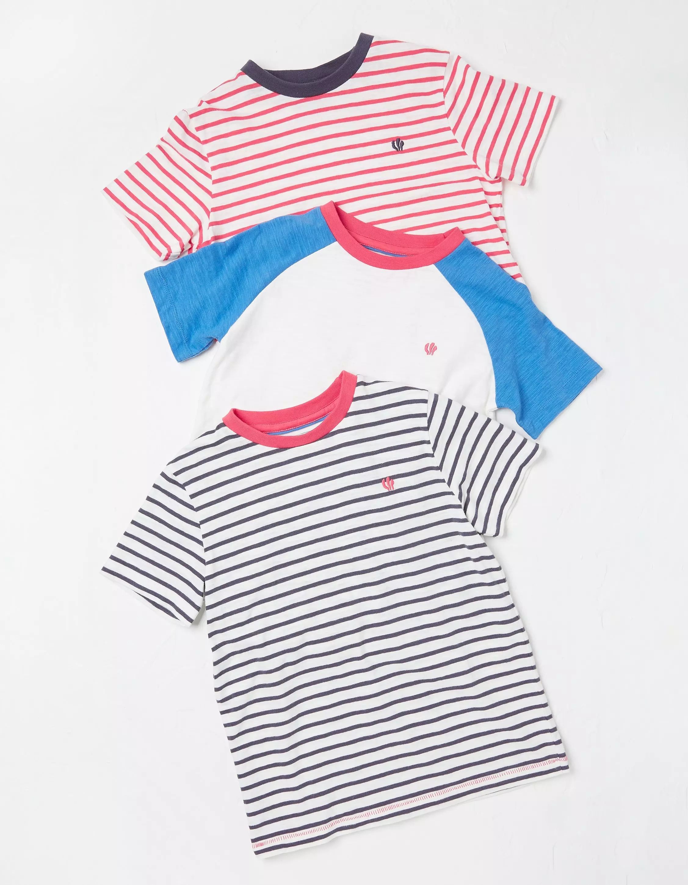 Kids Three-Pack Unisex Short Sleeve T-Shirts | FatFace (US & Canada)