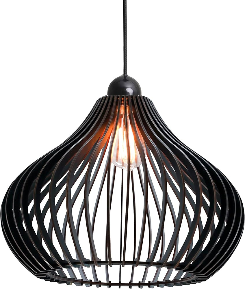 Bellaniks Wood Pendant Light - Easy-to-Assemble Ceiling Chandelier - Modern Boho Hanging Lamp Lig... | Amazon (US)