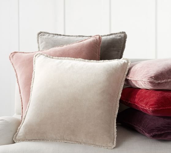 Fringe Velvet Pillow Covers | Pottery Barn (US)