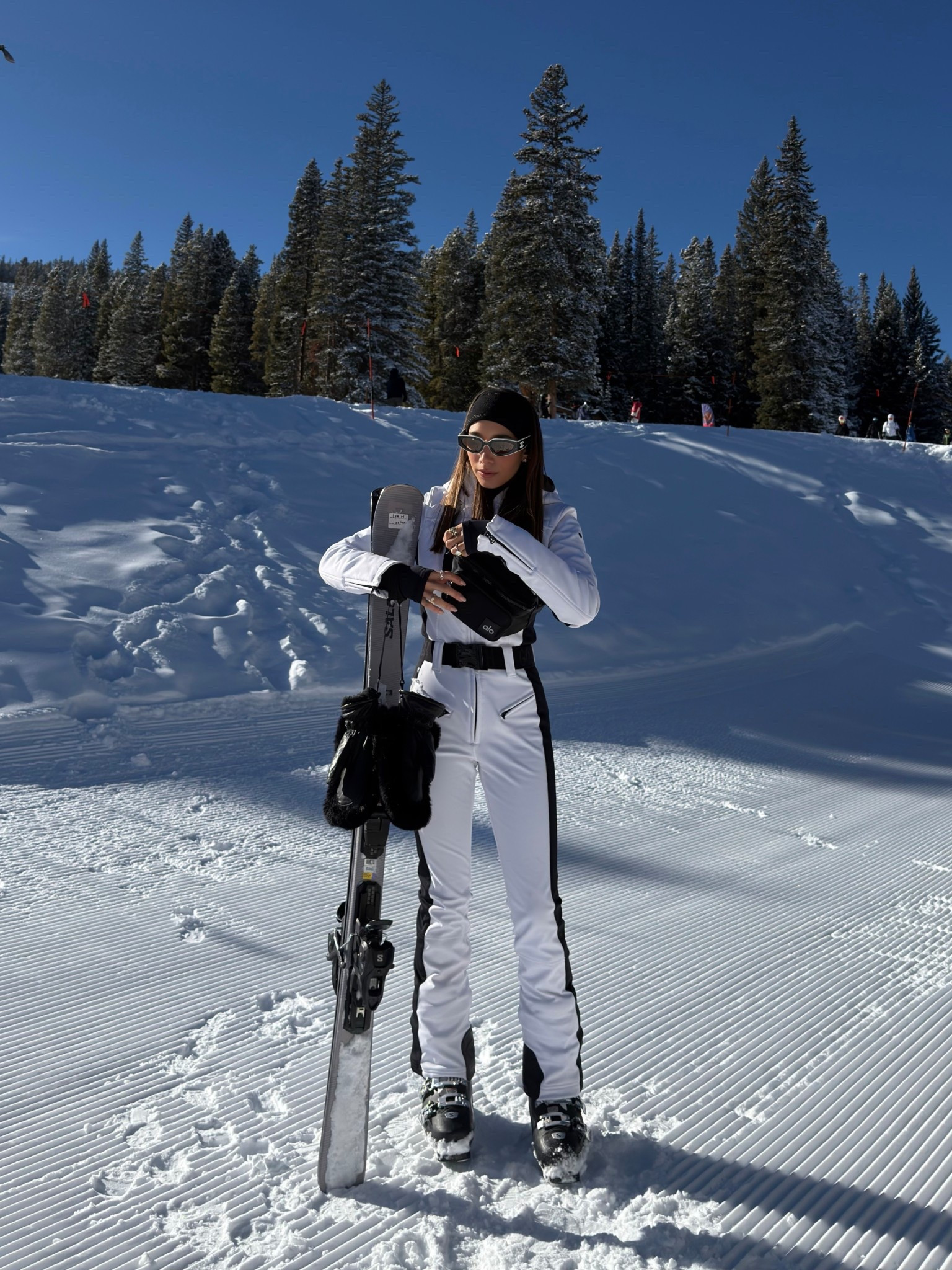 Third time wearing the Ski suit of my dreams by Goldbergh. White with black accents and matching accessories all linked below! Wearing size 34 

#LTKTravel #LTKSeasonal #LTKActive